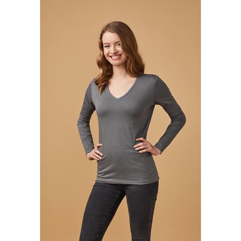 V-Neck Longsleeve Women indiv. Druck
